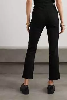 PAIGE укороченные прямые джинсы Cindy с высокой посадкой, черный