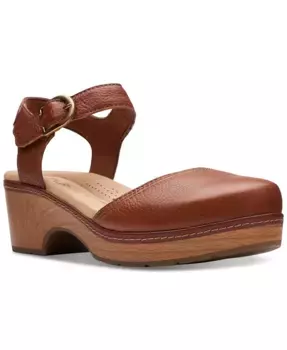 Paizlee Bay Босоножки на платформе с квадратным каблуком в стиле клог Clarks, коричневый