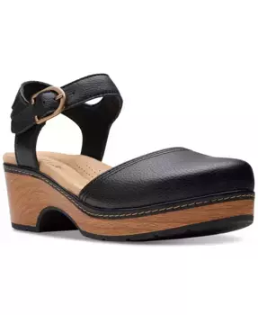 Paizlee Bay Босоножки на платформе с квадратным каблуком в стиле клог Clarks, черный
