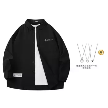 PAKA Рубашка унисекс, Черный (в комплекте с ожерельем)