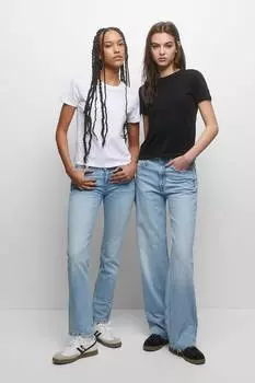 Пакет базовых футболок Pull&Bear, белый черный