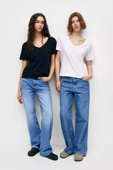 Пакет базовых футболок Pull&Bear, черный