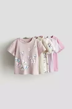 Пакет из 5 рубашек с принтами H&M, розовый