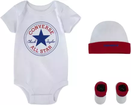 Пакет начального оснащения Converse "CLASSIC CTP INFANT HAT BODYSUIT BOO", красный