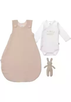 Пакет начального снаряжения Liliput "Маленькое чудо", упаковка из 3 штук с высококачественным муслиновым спальным мешком, бежевый