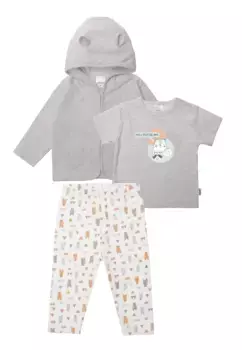 Пакет начального снаряжения Liliput "Набор начального снаряжения медведя из трех предметов", с большим принтом медведя, серый