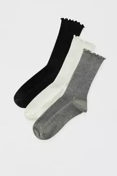 Пакет носков в рубчик Pull&Bear, серый