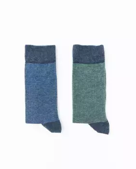 Пакет полосатых носков Sfera, зеленый