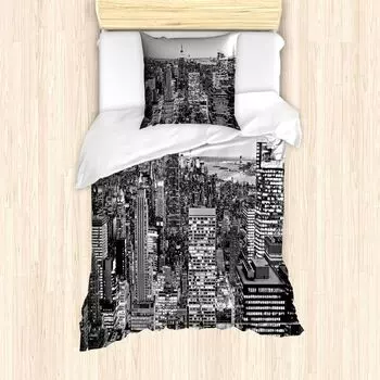 Пальто ABAKUHAUS New York, New York Manhattan, защита от клещей, подходит для аллергиков с наволочками, 135 см x 200 см - 80 x 80 см, серый