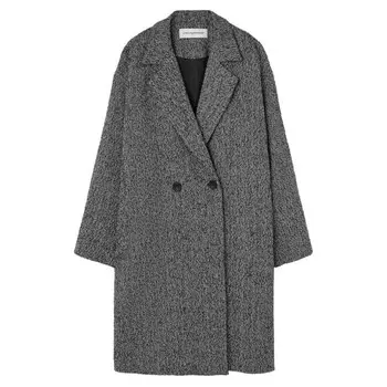 Пальто Adolfo Dominguez Crossed In Woollen Fabric, серый/черный