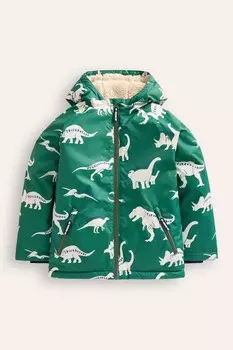 Пальто анорак с подкладкой из шерпы Boden, зеленый