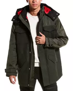 Пальто Armani Exchange Caban из смеси шерсти, зеленый