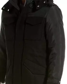 Пальто Armani Exchange Caban из смесовой шерсти, черный