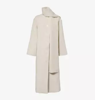 Пальто Asher с круглым вырезом из смесовой шерсти Reformation, бежевый