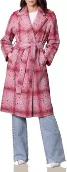 Пальто Avec Les Filles Donegal Tweed Wrap Coat, цвет Pink Multi