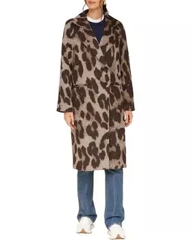 Пальто Avec Les Filles Leopard Print Relaxed Walker Coat, цвет Brown Leopard