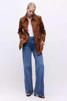 Пальто автомобиль из ворсовой ткани H&M, коричневый