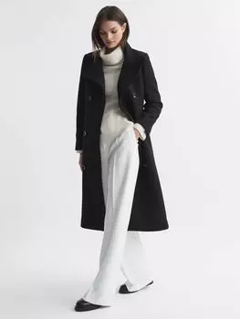 Пальто Blair из смесовой шерсти Reiss, черный
