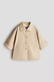 Пальто большого размера H&M, бежевый