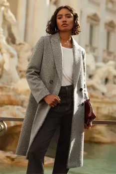 Пальто букле средней длины Friends Like These, серый