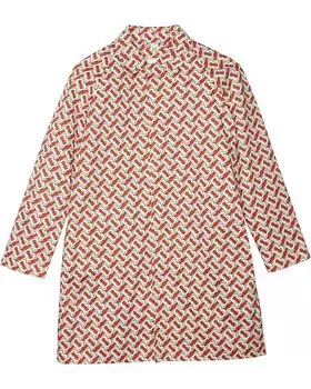 Пальто Burberry Kids Monogram Car Coat, цвет Vermillion Red IP Print