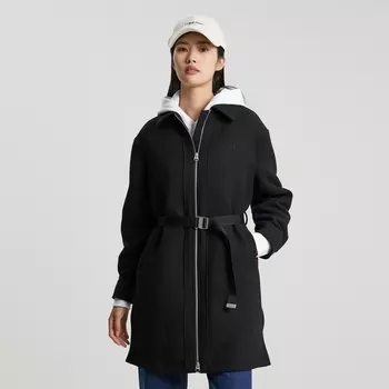 Пальто Calvin Klein Jeans с поясом и вышивкой, черный