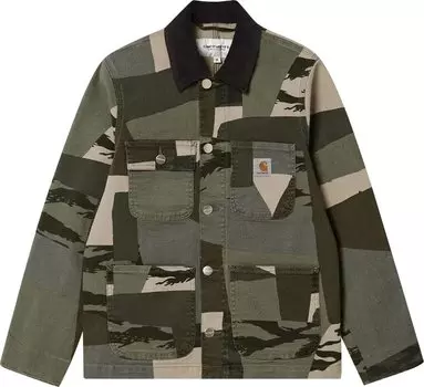 Пальто Carhartt WIP Michigan Coat 'Mend Camo Stone Washed', зеленый