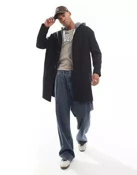 Пальто черного цвета Pull&Bear