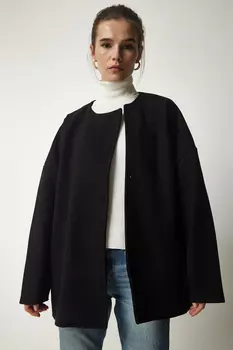 Пальто - Черный - Базовый Happiness stanbul, черный