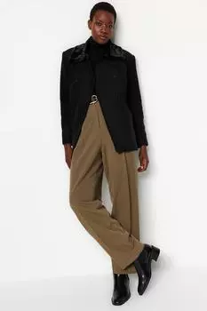 Пальто - Черный - Двубортный Trendyol, черный