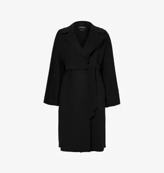 Пальто Civada из смеси шерсти с запахом и поясом Weekend Max Mara, черный