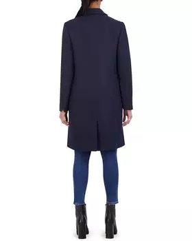 Пальто Cole Haan Asymmetrical Peak Lapel Coat, темно-синий