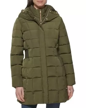 Пальто Cole Haan Taffeta Down Coat With Bib, цвет Dusty Olive