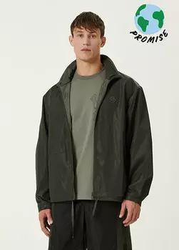 Пальто цвета хаки с вышитым логотипом Moncler