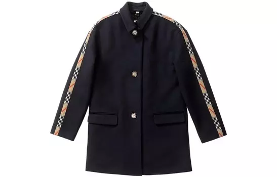 Пальто детское Burberry, темно-синий