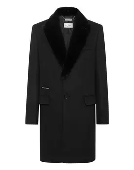 Пальто Длинное Готическое Плеин Philipp Plein, черный