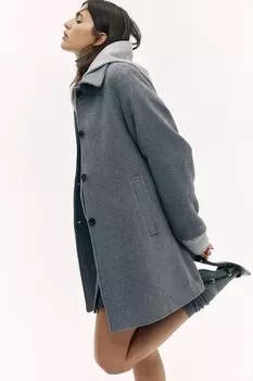 Пальто длиной до колена H&M, серый