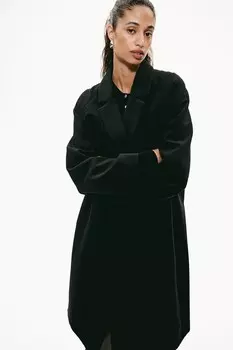 Пальто длиной до колена H&M, черный