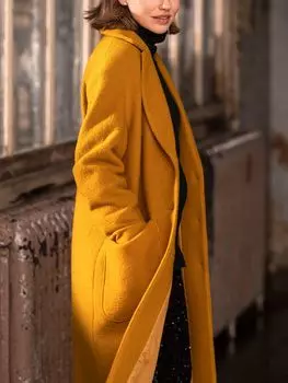 Пальто длиной до колена из букле из шерсти Celtic & Co., золотой