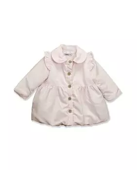 Пальто для девочки с рюшами на рукавах и застежкой на пуговицы BABID, розовый