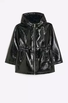 Пальто для девочки с завязкой на талии River Island, черный