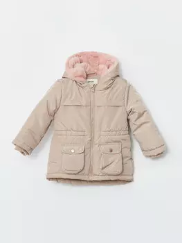 Пальто для маленьких девочек с капюшоном и длинными рукавами LCW baby, бежевый