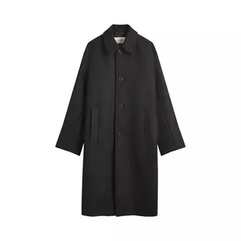Пальто Dries Van Noten Loose Fit Wool Heavy Coat Black, черный