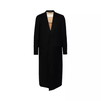 Пальто Dries Van Noten Single Breasted Coat Black, черный