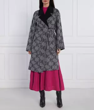 Пальто двустороннее Karl Lagerfeld с монограммой, черный