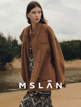 Пальто двустороннее Mslan с карманами, желтый