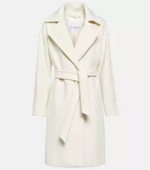 Пальто Estella из шерсти и кашемира MAX MARA, белый
