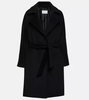 Пальто Estella из шерсти и кашемира MAX MARA, черный