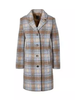Пальто GOLDNER, цвет camel/hellblau/kariert