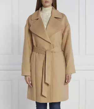 Пальто Guess Jeans с поясом, коричневый